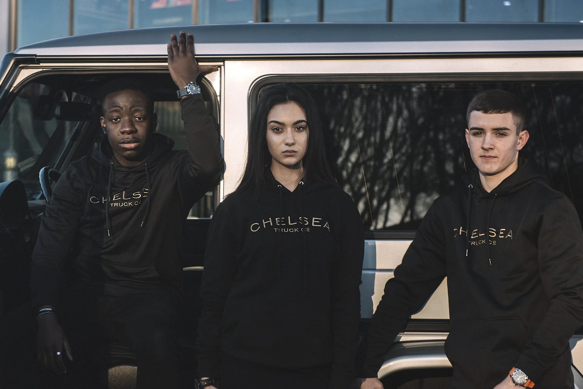 Chelsea Truck Co Hoodie - Black with Gold Embroidery - Image 3