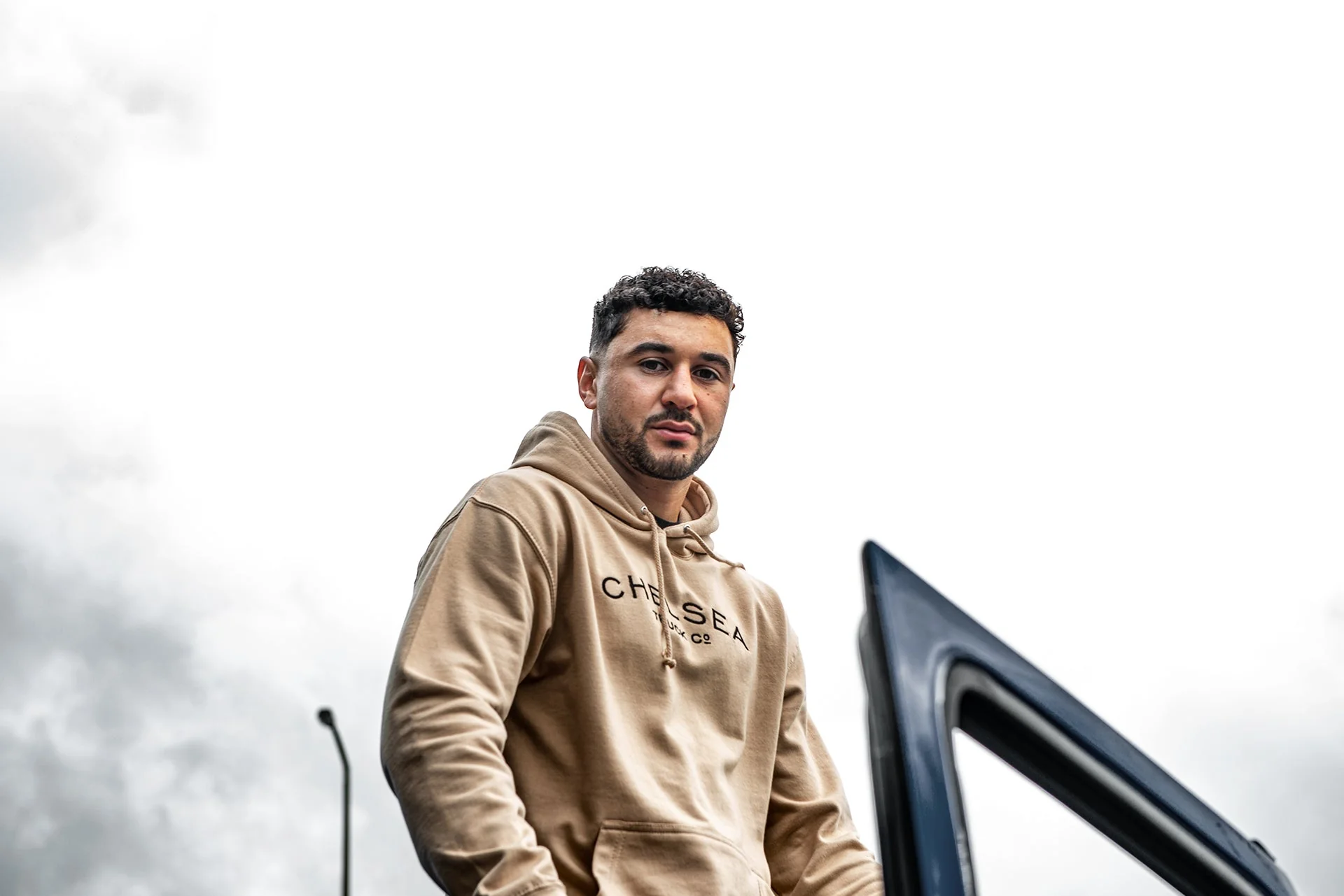 Chelsea Truck Co Hoodie - Sand with Black Embroidery - Image 8
